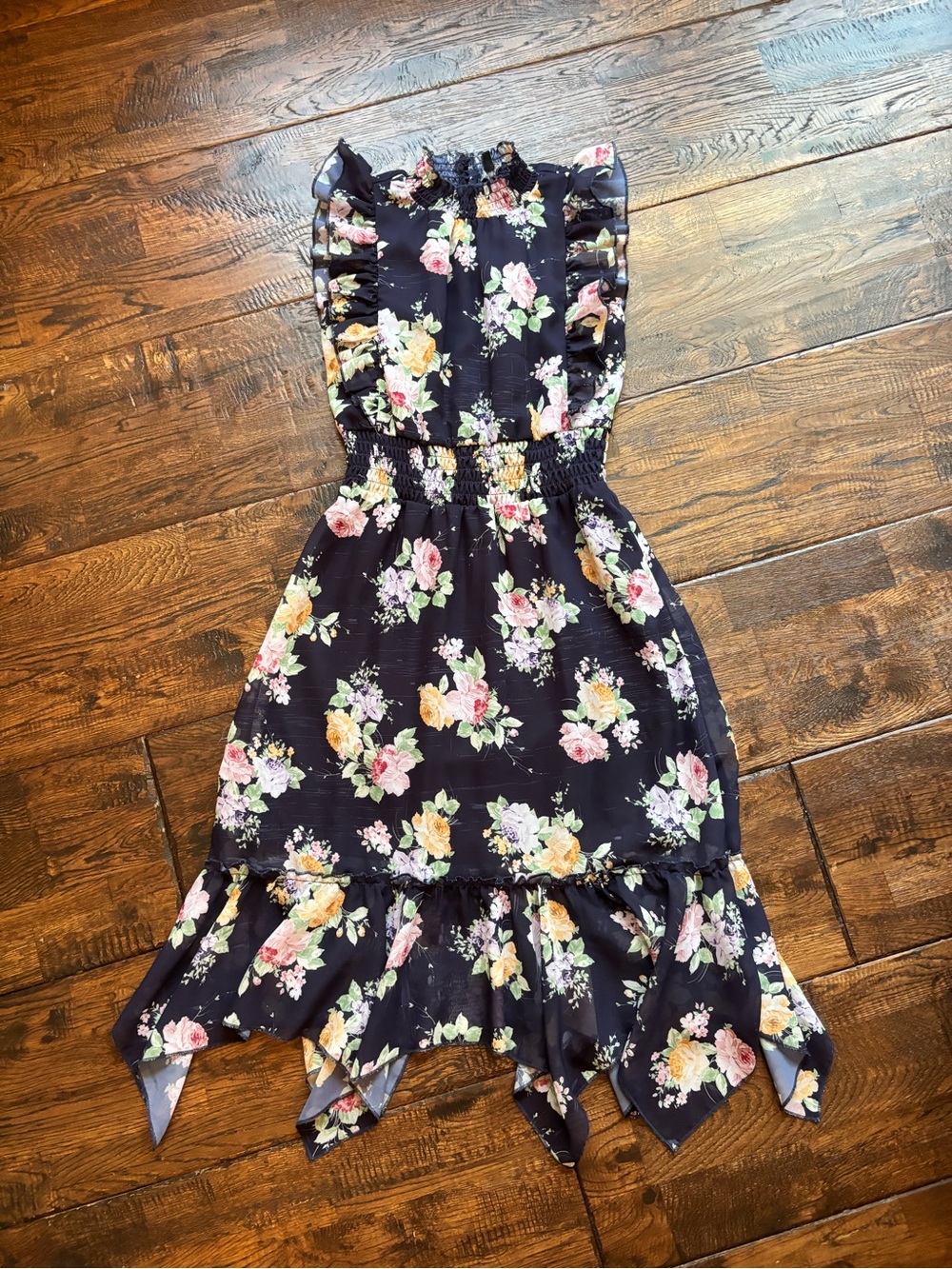 Girl’s Ava and yelly Floral Print Ruffle Maxi Dress size 8